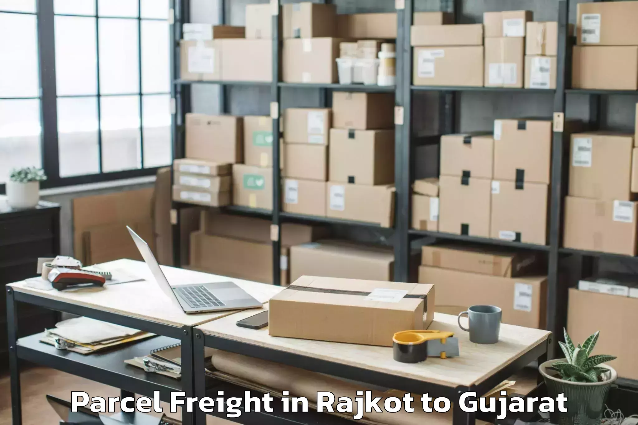 Easy Rajkot to Bhabhar Parcel Freight Booking